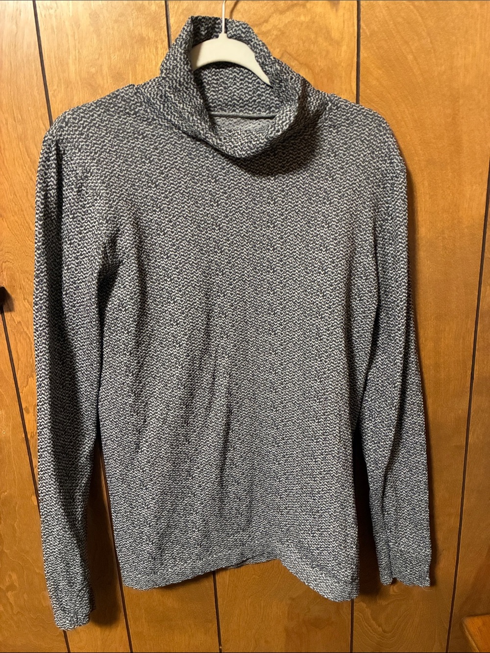 Athleta Black & White Marled Cowl Neck Sweater